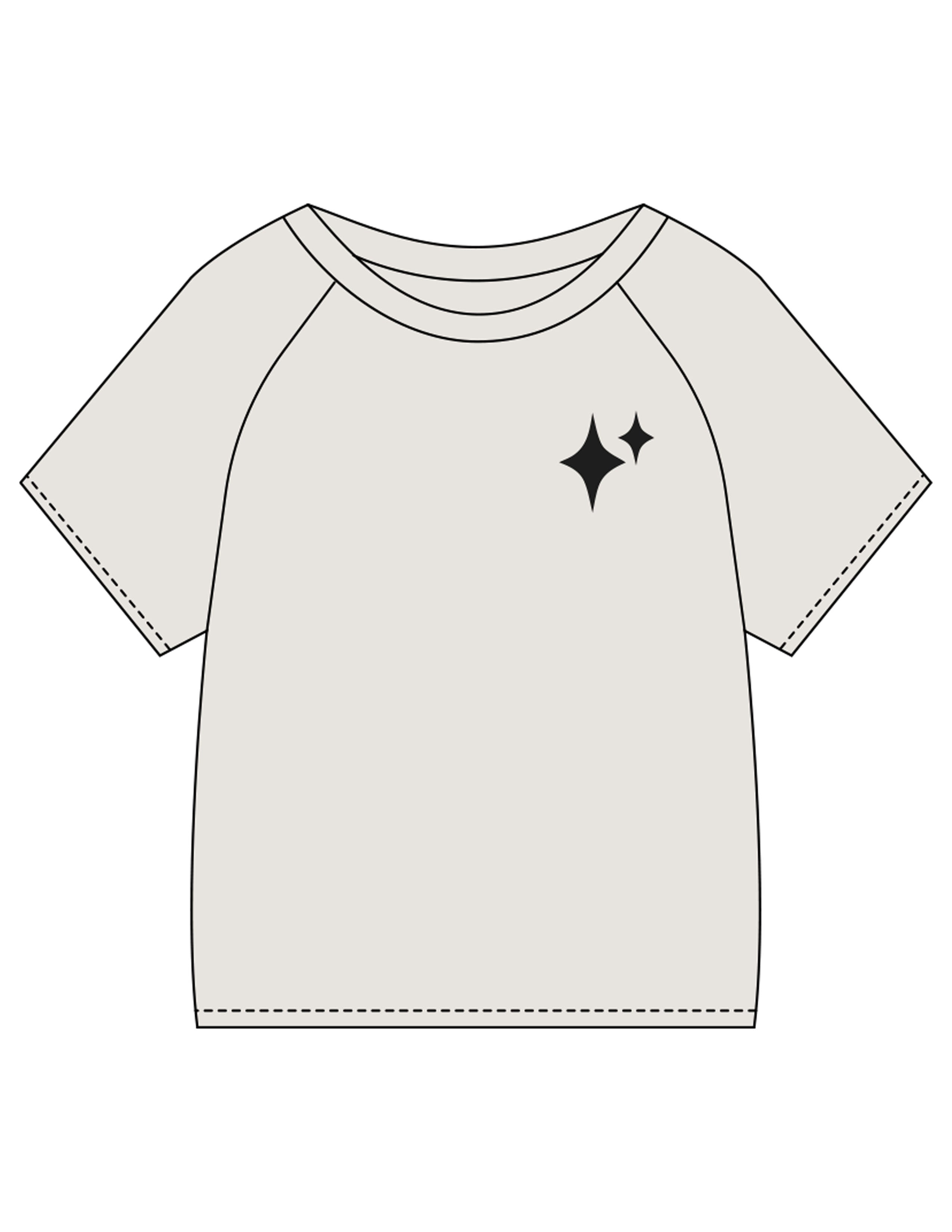 The Kids Heavyweight Tee - Washed Bone - New Mom School - Left Chest & Back Stacked - Printed - Washed Black