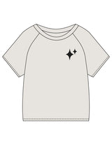 The Kids Heavyweight Tee - Washed Bone - New Mom School - Left Chest & Back Stacked - Printed - Washed Black