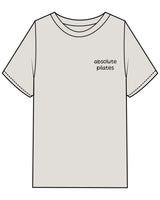 The Womens Heavyweight Tee - Washed Bone - Absolute Pilates - Left Chest - Back Center - Printed - Full Color