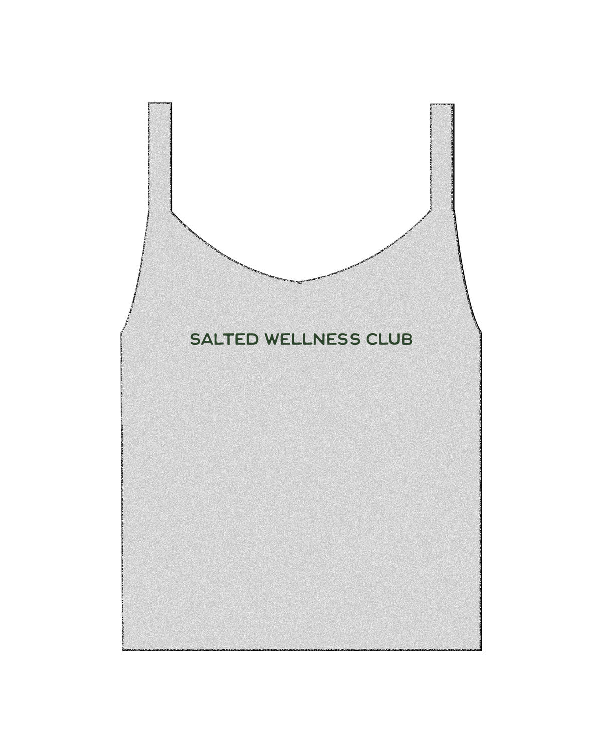 The Micro Rib Strappy Crop Tank - Heather - Salted Club - Center Chest  - Printed - Forest