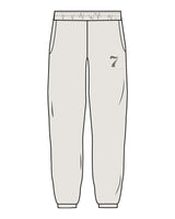 The Mens Sweatpants - Washed Bone - STUDIO 7 - Left Leg "7"- Printed - Sage
