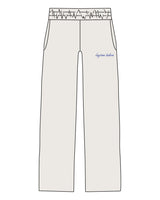 The Straight Leg Sweatpant - Bone - Lagree Tahoe - Left Leg - "Lagree Tahoe" - Printed - Blue