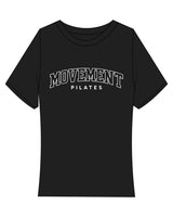 The Baby Tee - Black - Movement Pilates Buffalo - Center Chest - Printed - White