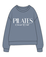 The Midweight Unisex Crewneck - Washed Slate - Coastal Movement - Chest Stacked - White Printed