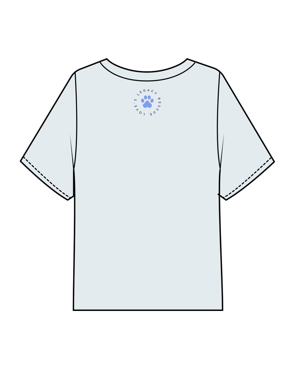 The Midweight Crop Tee - Light Blue - LLR - Center Chest - Back Neckline - Printed - Full Color