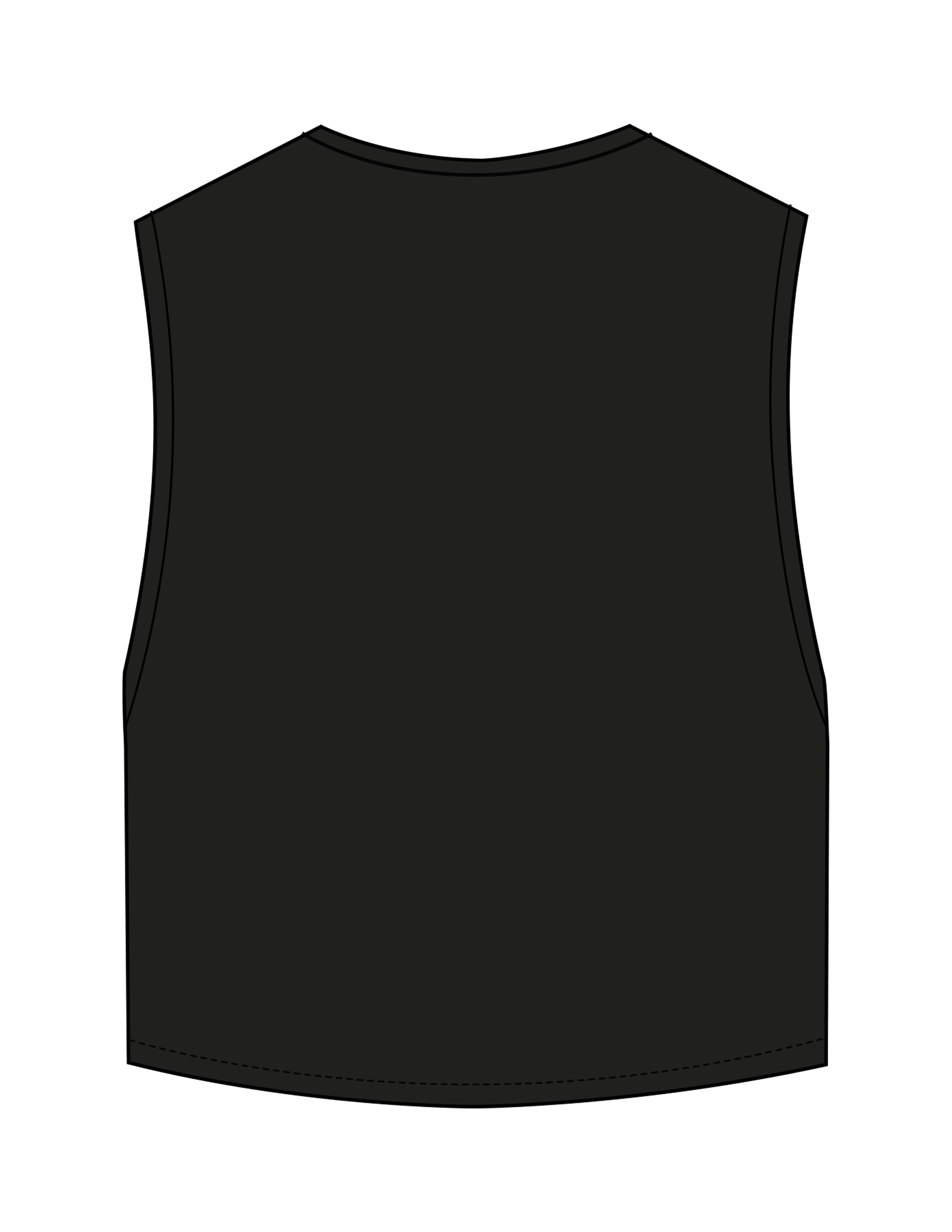The Crop Muscle Tank - Black - OCWC - Center Chest Stacked - Printed - White
