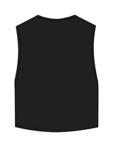 The Crop Muscle Tank - Black - OCWC - Center Chest Stacked - Printed - White