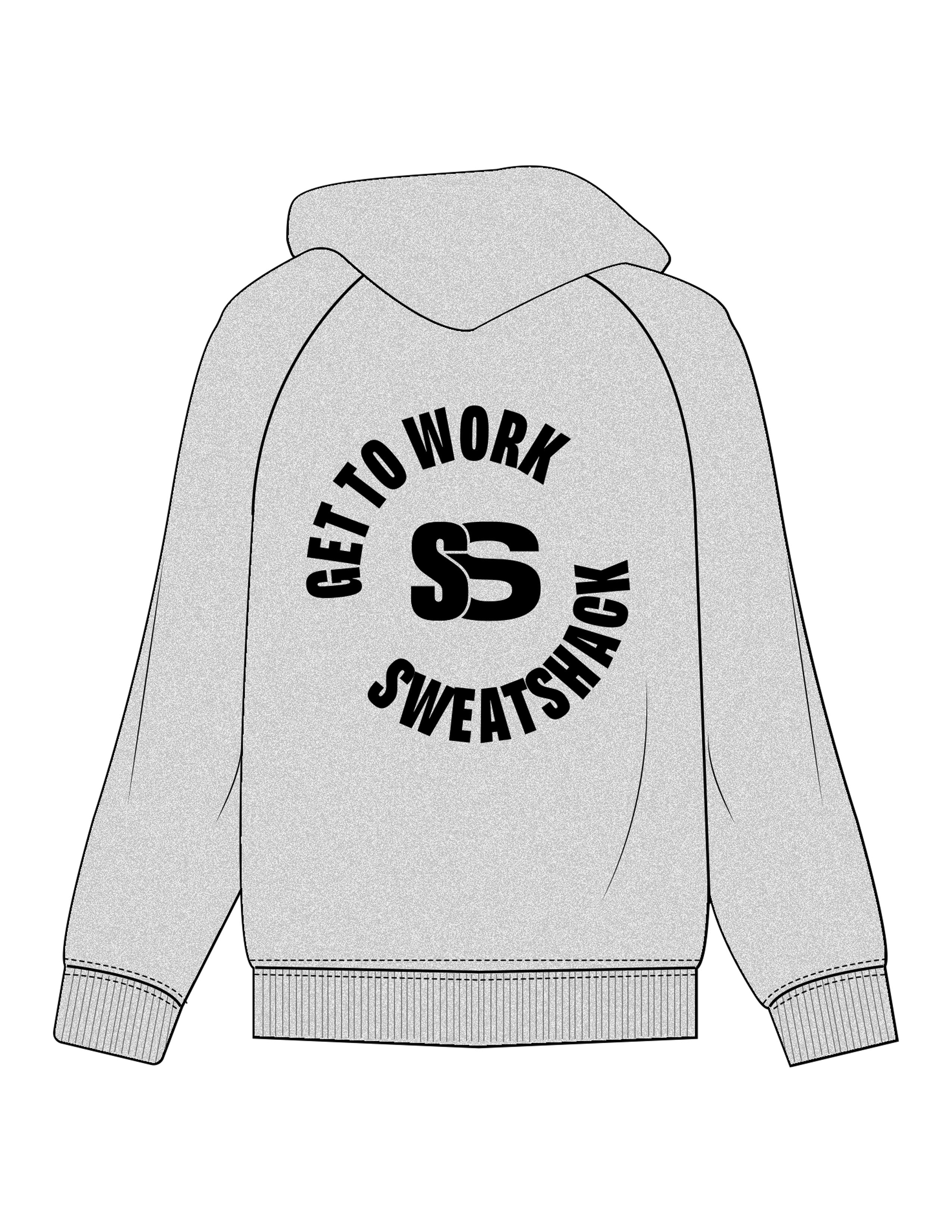 The Womens Classic Hoodie - Heather - Sweatshack - Left Chest & Back Round - Printed - Black