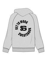 The Womens Classic Hoodie - Heather - Sweatshack - Left Chest & Back Round - Printed - Black