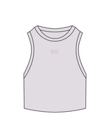 The Ribbed Crop Tank - Orchid - Core Collective - Center Chest - Embroidered - Tone on Tone