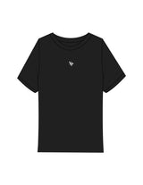The Ribbed Baby Tee - Black - YP - Center Chest - Embroidered - White