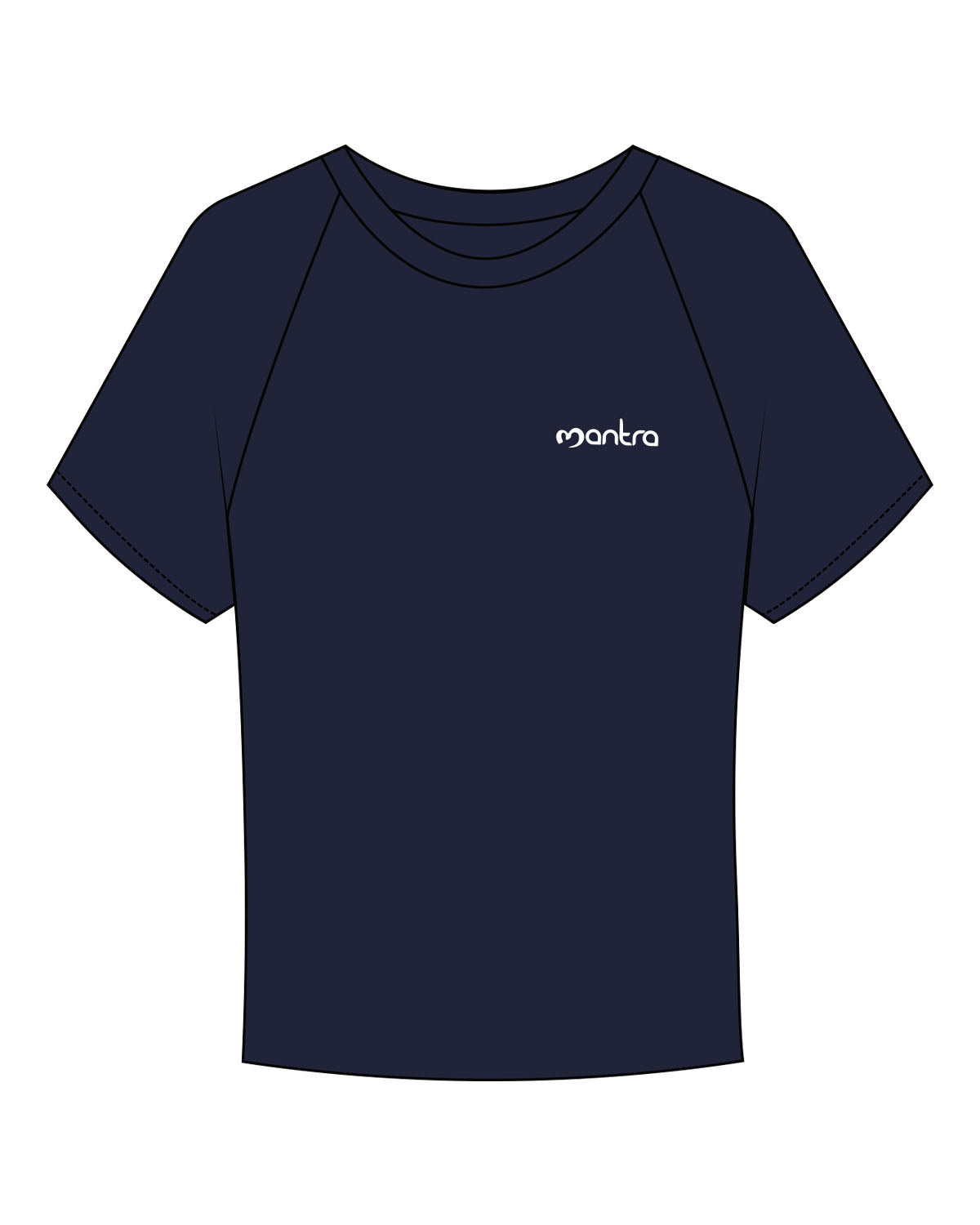 The Micro Rib Baby Tee - Navy - Mantra - Left Chest "MANTRA" - Printed - White