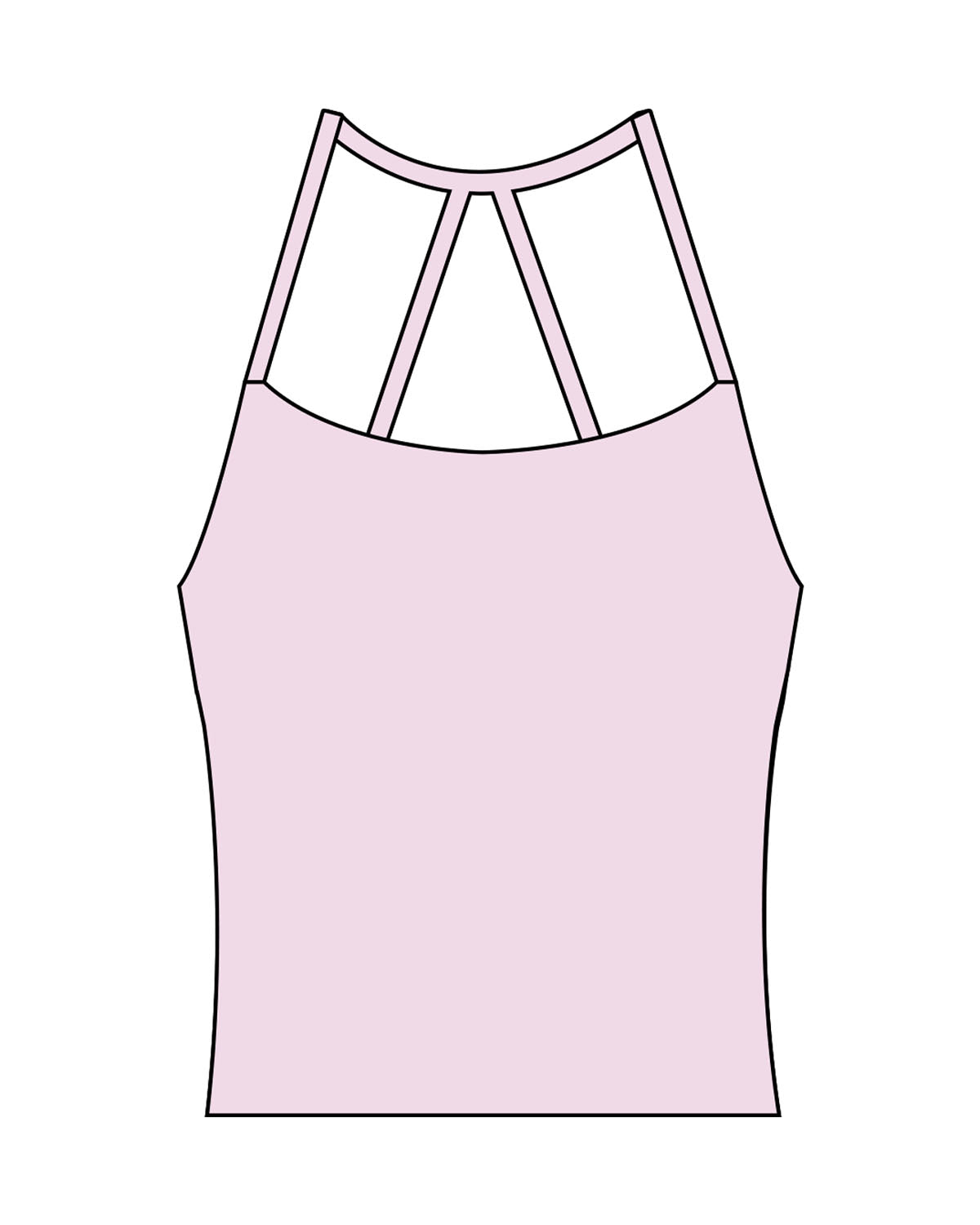 The Womens Sporty Tank - Pink - MAT - Center Back - Printed - White