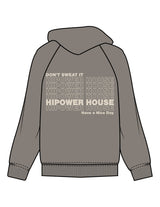 The Womens Zip Hoodie - Washed Gray - Hi Power - Left Chest & Back Stacked - Printed - Off White