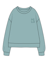 The Recycled Unisex Crewneck - Arctic - HiLo - Left Chest & Back Stacked "SORRY" - Printed - Tone on Tone