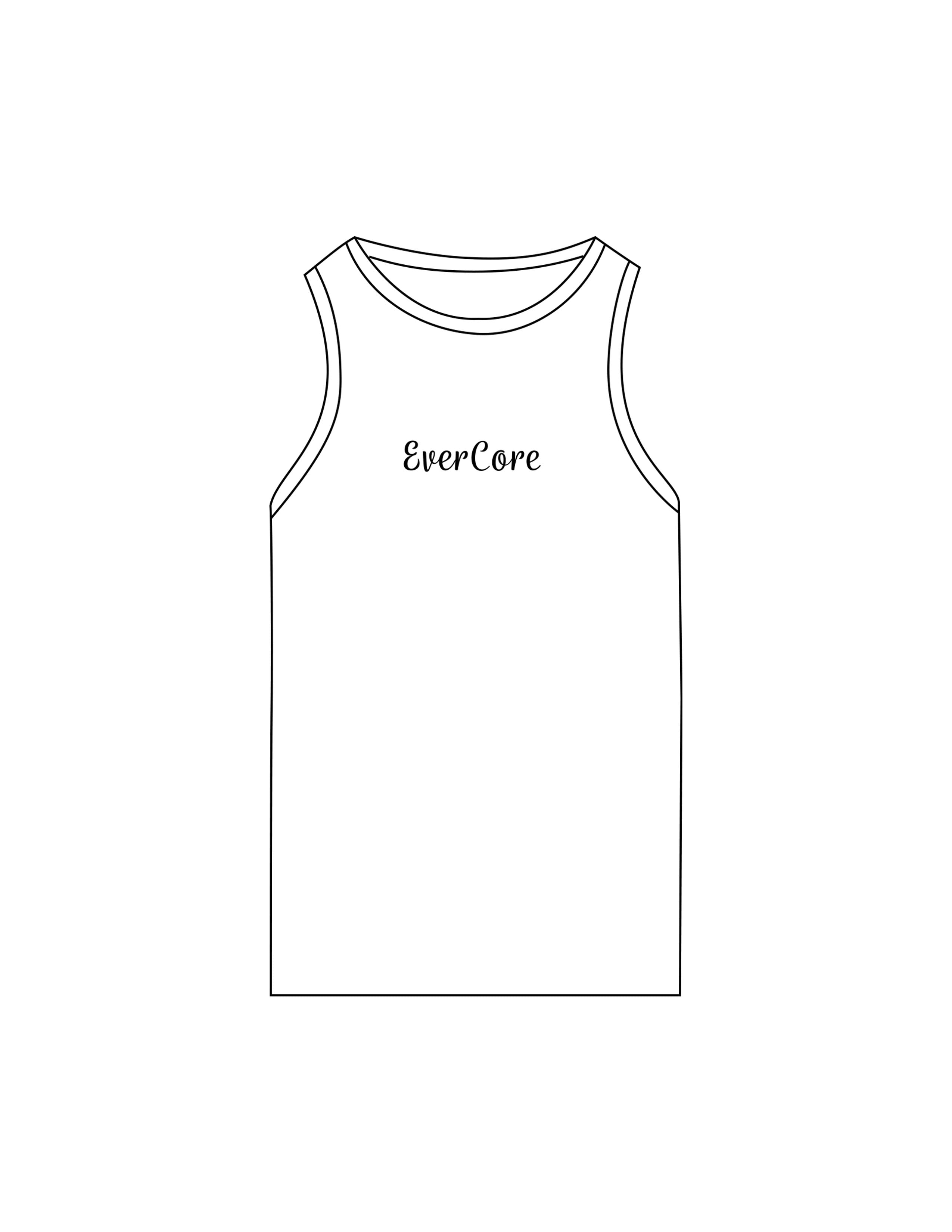 The Recycled Womens Tank - White - EVERCORE - Center Chest - Printed - Black