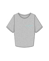 The Crop Tee - Heather - Instaphysiques - Left Chest Stacked - Blue