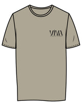 The Womens Tee - Eucalyptus - Viva Pilates - Left Chest Stacked - Printed - Black