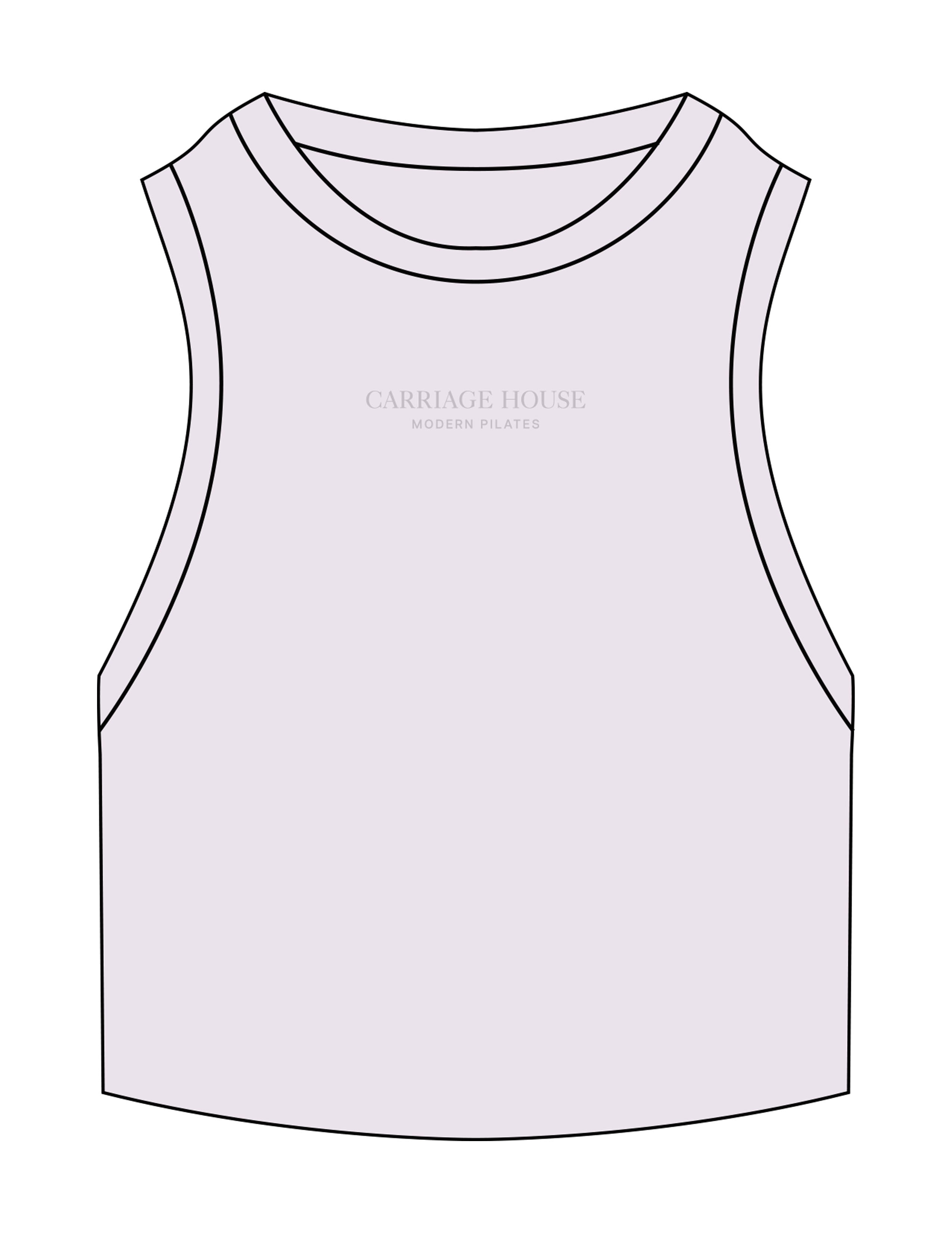 The Ribbed Crop Tank - Orchid - Carriage House - Center Chest Stacked - Embroidered - Orchid