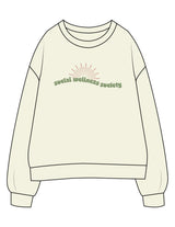 The Womens Crewneck - Butter - SWS - Center Chest Wavy Text - Printed - Full Color