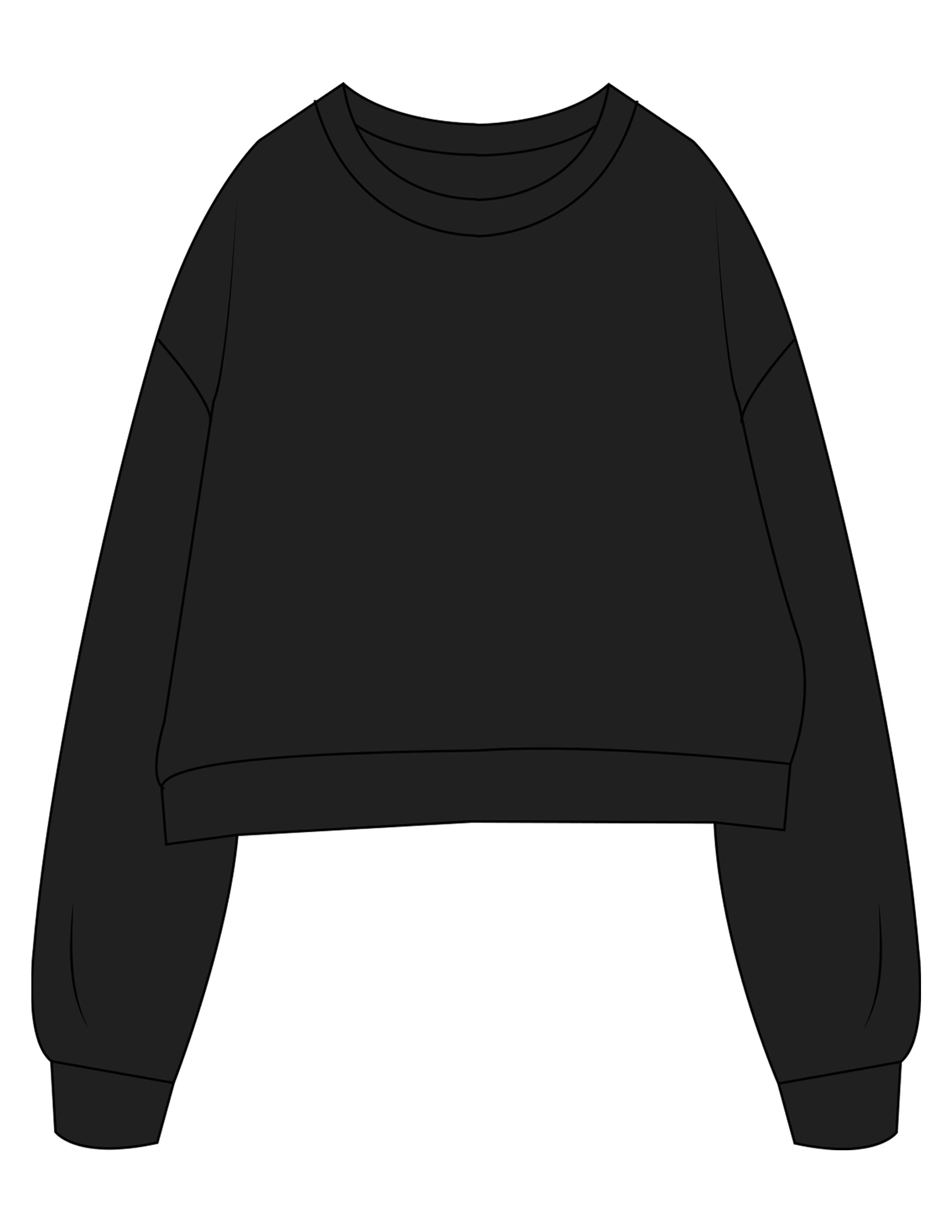 The Oversized Crop - Black - Powerhouse Fitness - Upper Back - Back Left & Right Sleeves - Printed - White