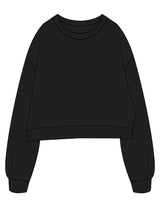 The Oversized Crop - Black - Powerhouse Fitness - Upper Back - Back Left & Right Sleeves - Printed - White