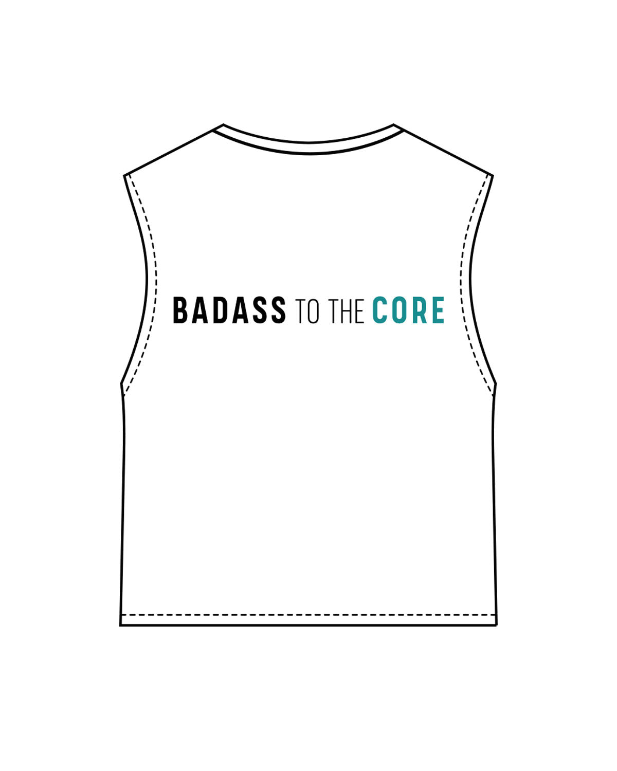The Crop Muscle Tank - White - Alter'd Core - Left Bottom & Back Center Chest - Full Color