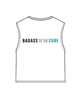 The Crop Muscle Tank - White - Alter'd Core - Left Bottom & Back Center Chest - Full Color