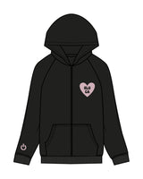 The Recycled Unisex Zip Hoodie - Black - Powerhouse Fitness - Left Chest, Right Sleeve & Center Back Stacked - Printed - Pink