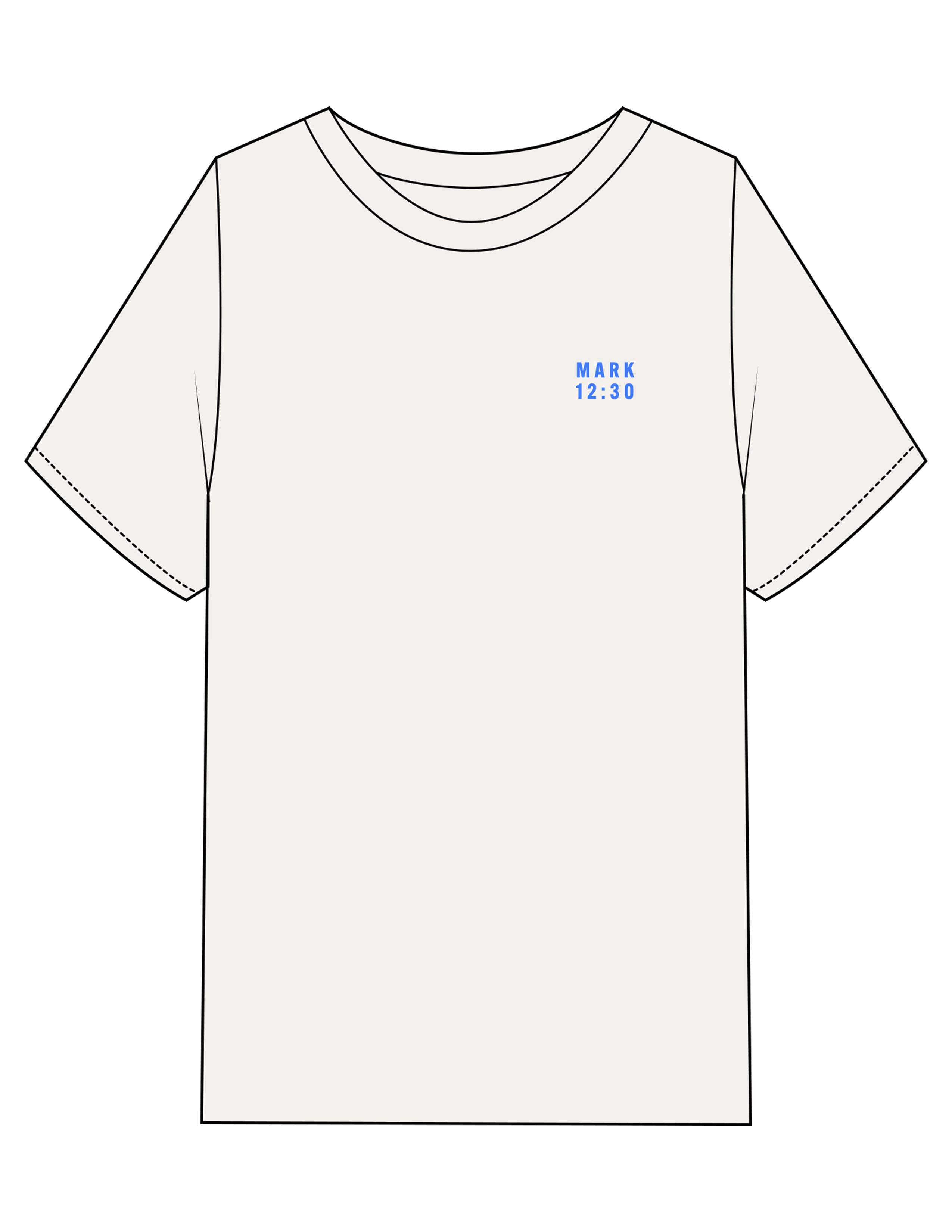 The Womens Heavyweight Tee - Off White - Plum Creek Church - Left Chest Stacked & Full Back - Printed - Full Color