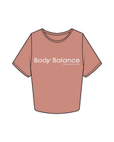 The Crop Tee - Clay - Body Balance - Center Chest Stacked & Back Neckline - Off White
