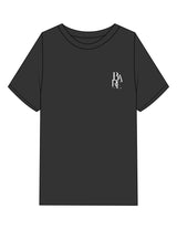The Womens Heavyweight Tee - Washed Black - Bare Pilates - Left Chest & Back Stacked - Printed - White