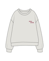 The Womens Crewneck - Washed Bone - StarCore - Left Chest & Back Star - Printed - Berry