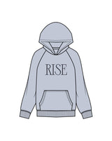 The Womens Hoodie - Powder - Rise Lagree - Center Chest  & Back Logo - Navy