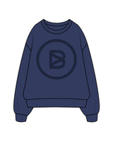 The Mens Crewneck - Cobalt - Bond Fitness - Center Chest Round & Back Neckline - Printed - Tone on Tone