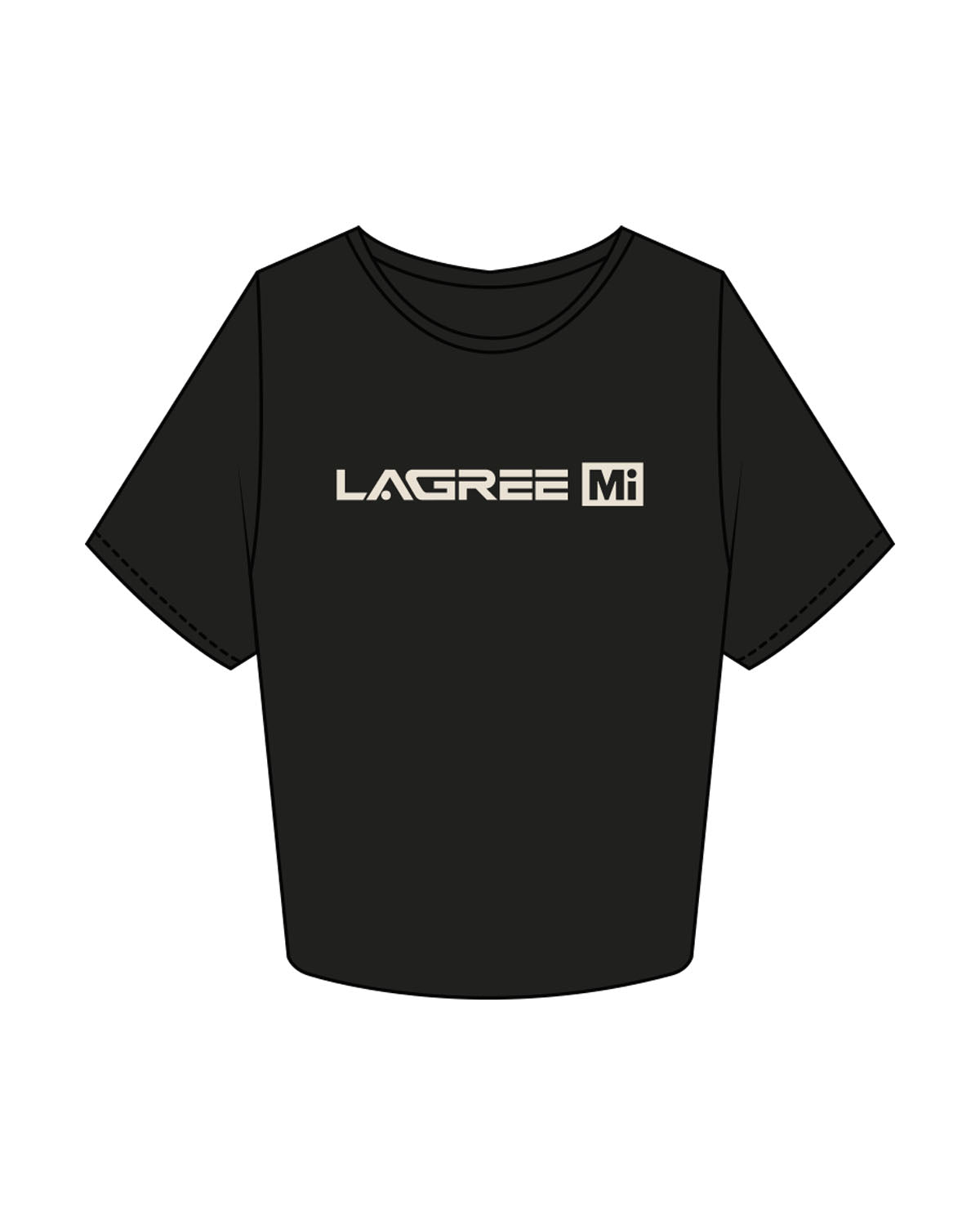 The Crop Tee - Black - Lagree Mi - Center Chest & Back Neckline - Printed - Ivory
