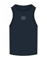 The Ribbed Full Length Tank - Navy - Tone Wellness Studio - Center Chest - Embroidered - White