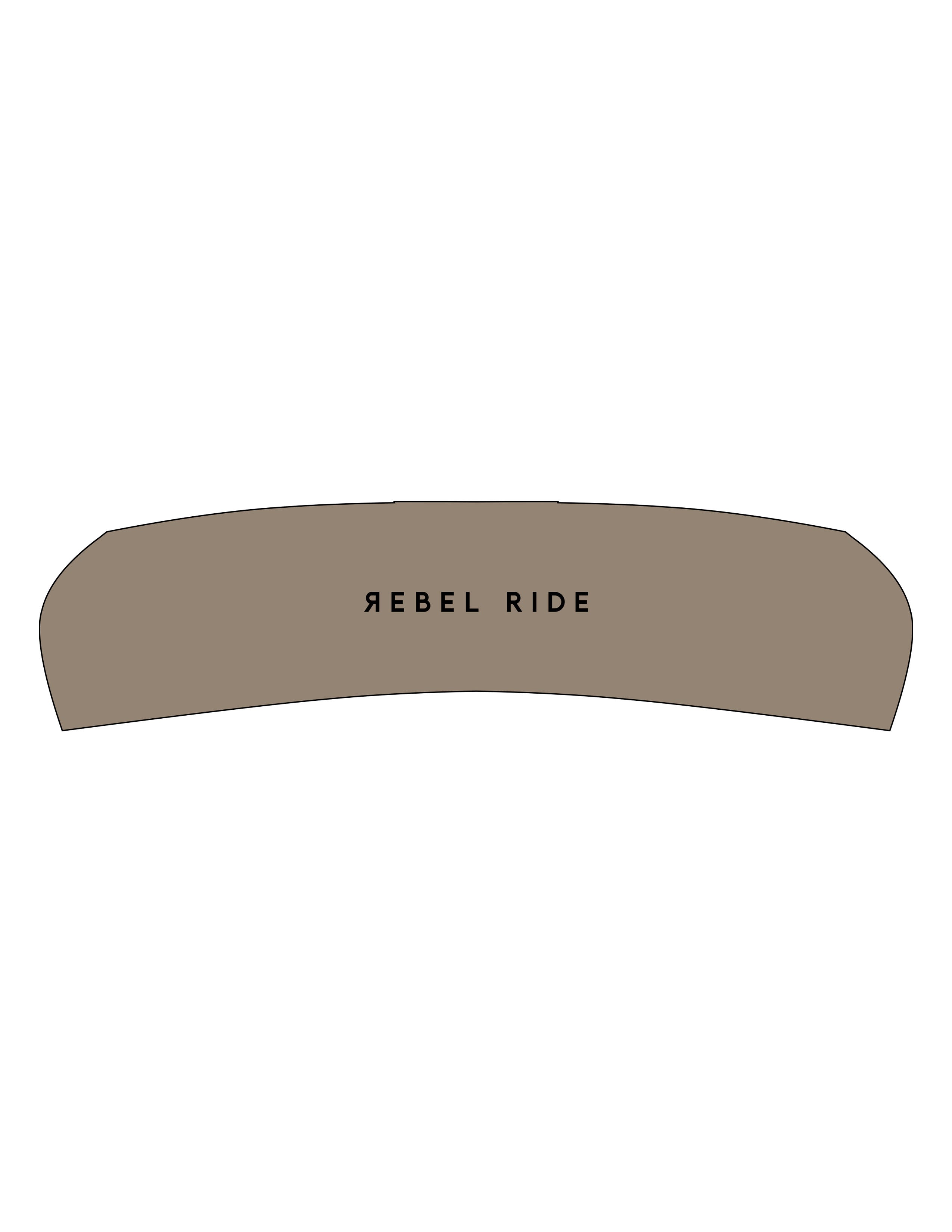 The Headband - Khaki - Rebel Ride - Center Crown - Printed - Black