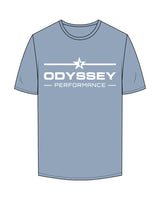 The Mens Tee - Powder -  Odyssey Performance - Center Chest Stacked W/ Star - White