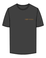 The Mens Tee - Charcoal - VIBIN YOGA - Left Chest & Back Center - Printed - Gold