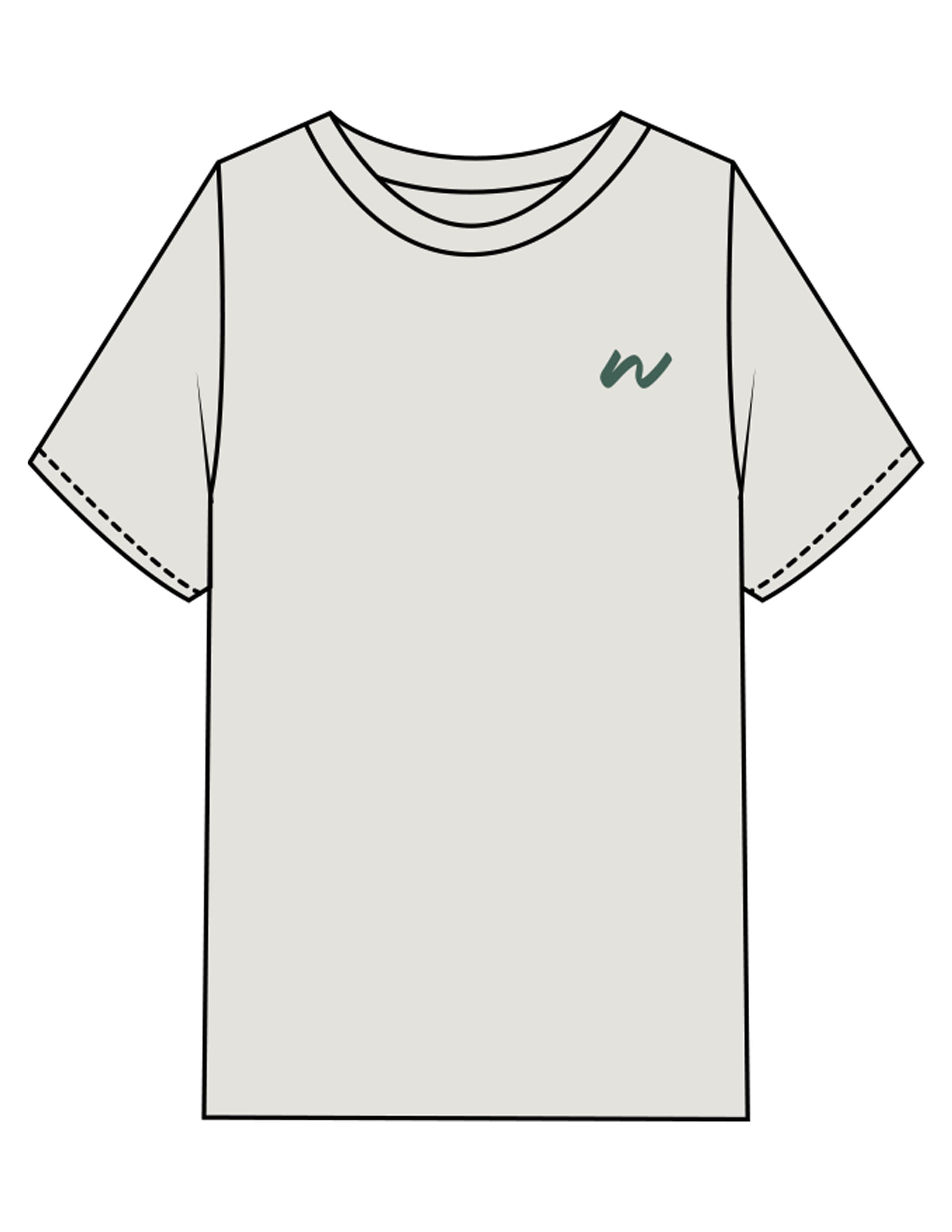 The Womens Heavyweight Tee - Washed Bone - Whit At Home - Left Chest & Back Image - Printed - Dark Green