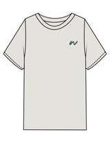 The Womens Heavyweight Tee - Washed Bone - Whit At Home - Left Chest & Back Image - Printed - Dark Green