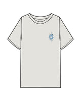 The Womens Heavyweight Tee - Washed Bone - Sunrise Sculpt - Left Chest & Back Stacked - Printed - Full Color