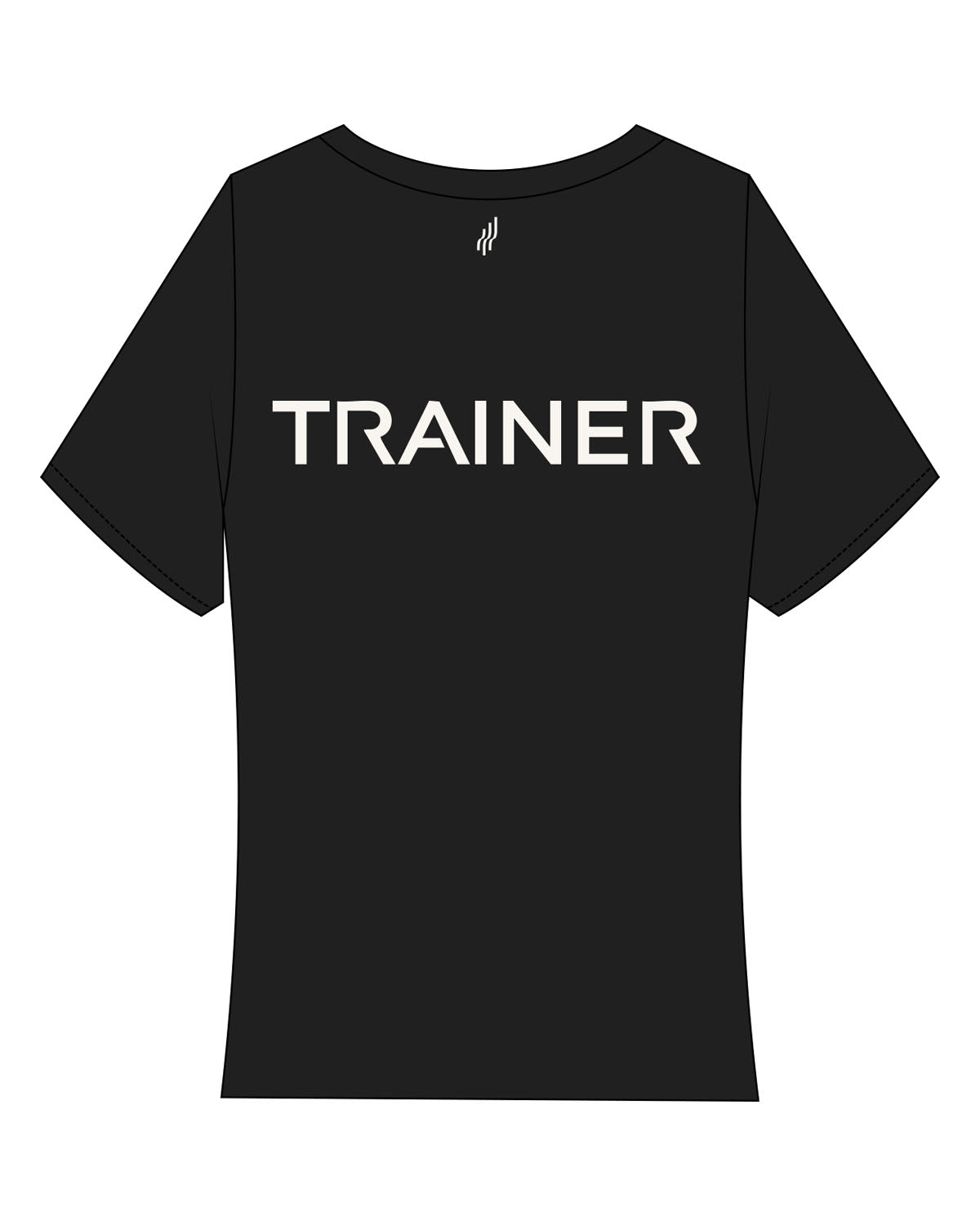 The Baby Tee - Black - LagreeMixx - Left Chest Stacked & Center Back "TRAINER" - Printed - Bone