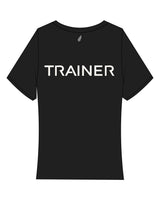 The Baby Tee - Black - LagreeMixx - Left Chest Stacked & Center Back "TRAINER" - Printed - Bone