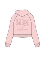 The Half Zip Hoodie - Light Pink - Peachy Glow - Left Chest & Back Stacked - Printed - Tone on Tone