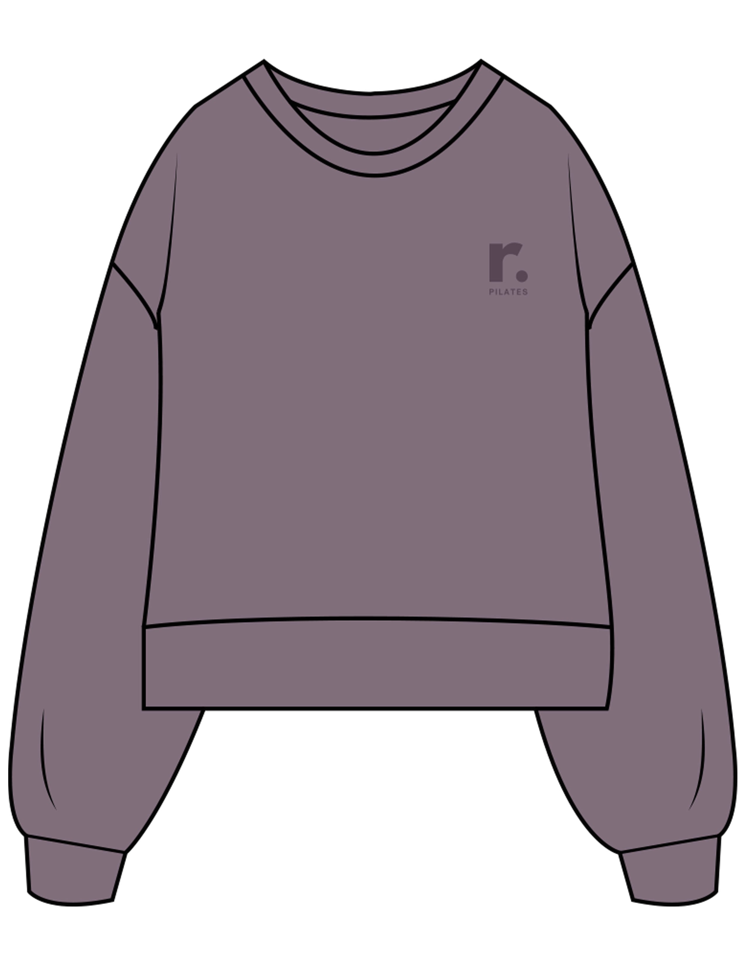 The Womens Heavyweight Crop - Mauve - RPCS - Left Chest Stacked - Printed - Tone on Tone