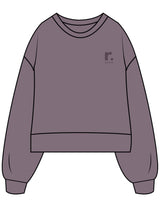 The Womens Heavyweight Crop - Mauve - RPCS - Left Chest Stacked - Printed - Tone on Tone