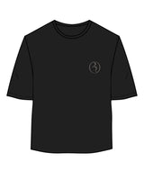 The Oversized Crop Tee - Black - Core Ritual - Left Chest & Back Center NJ - Bone