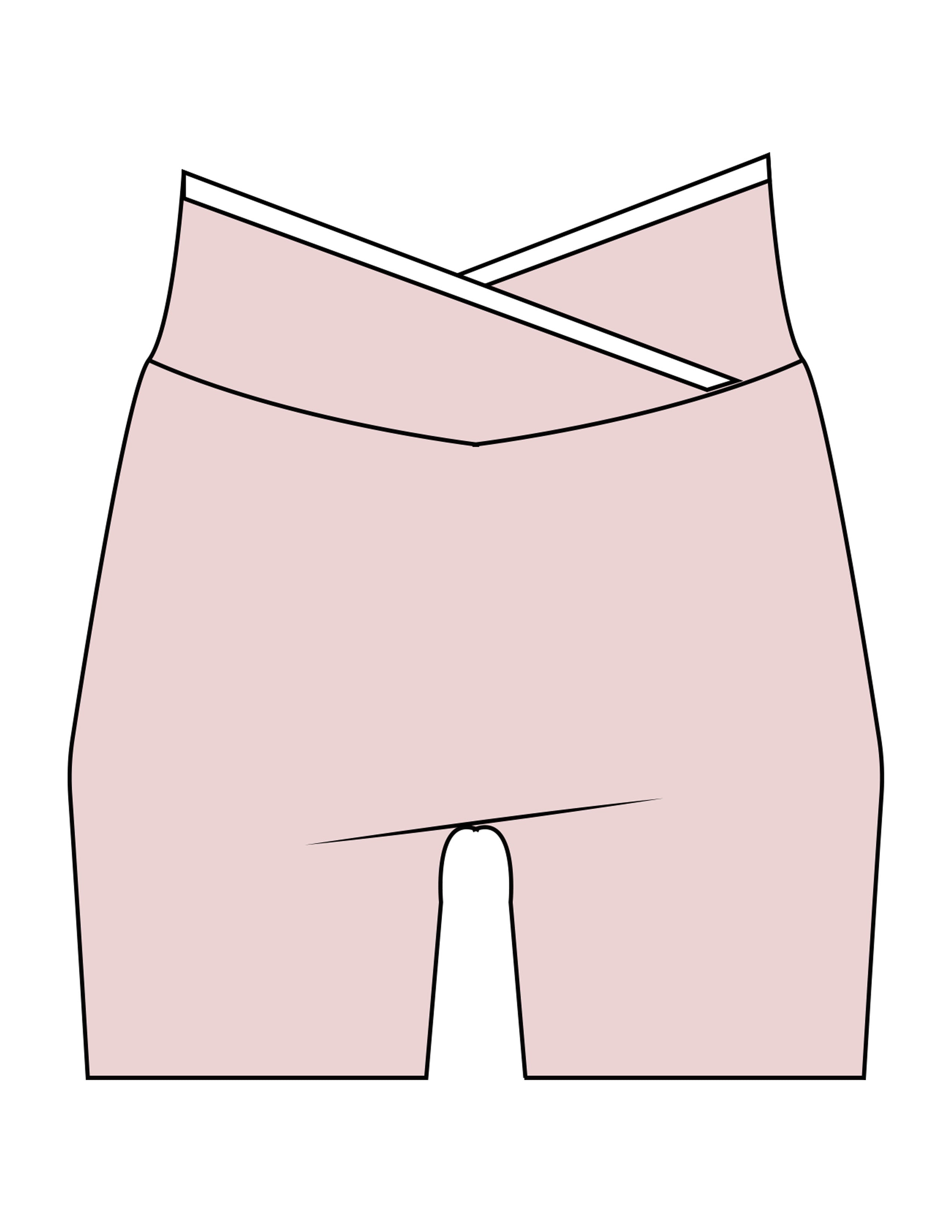 The Piped Crossover Short - Pink - Movement Pilates Buffalo - Back Waistline - Printed - White